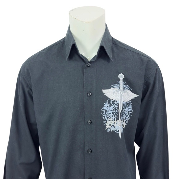 Pronti Collection By Phita Men's Large Black Graphic Shirt "To Put to the Sword" - Picture 5 of 12